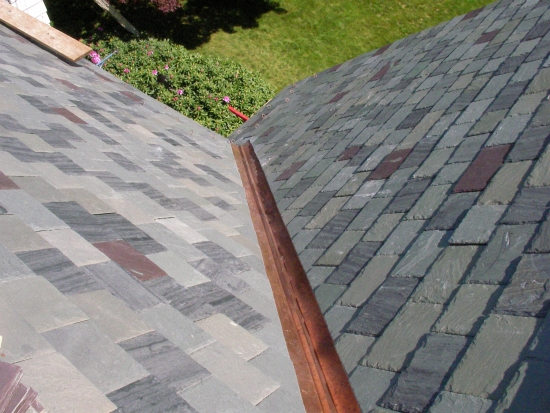 AZ Best Roofing self-sustainable slate roof w open copper valley Darien CT