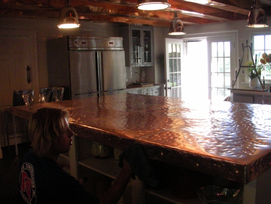 AZ Best Roofing self-sustainable kitchen  island made from copper North Salem NY